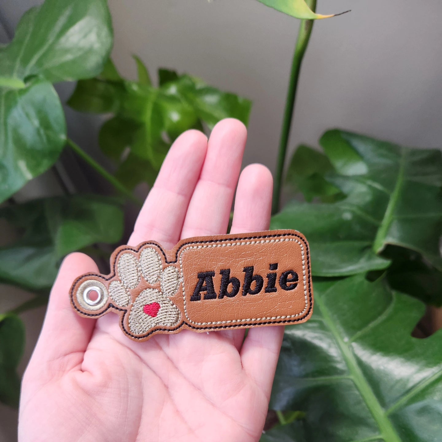 Custom name paw key tag