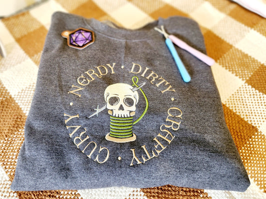 Nerdy, Dirty, Crafty &curvy! Crewneck