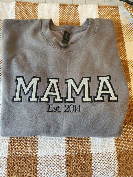 MAMA crew neck glitter vinyl